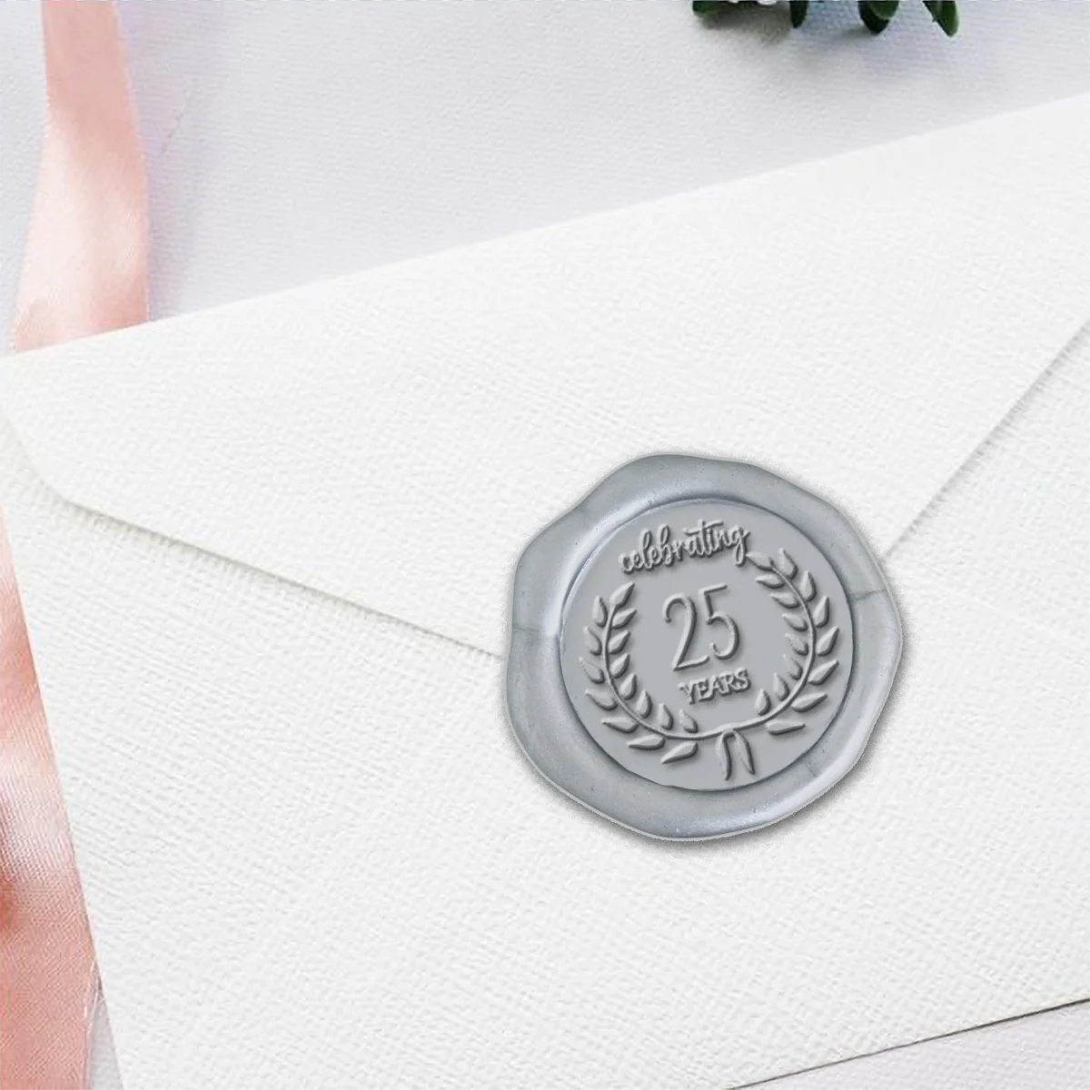 25th Anniversary Hand Pressed Adhesive Wax Seals #5020-25PNS