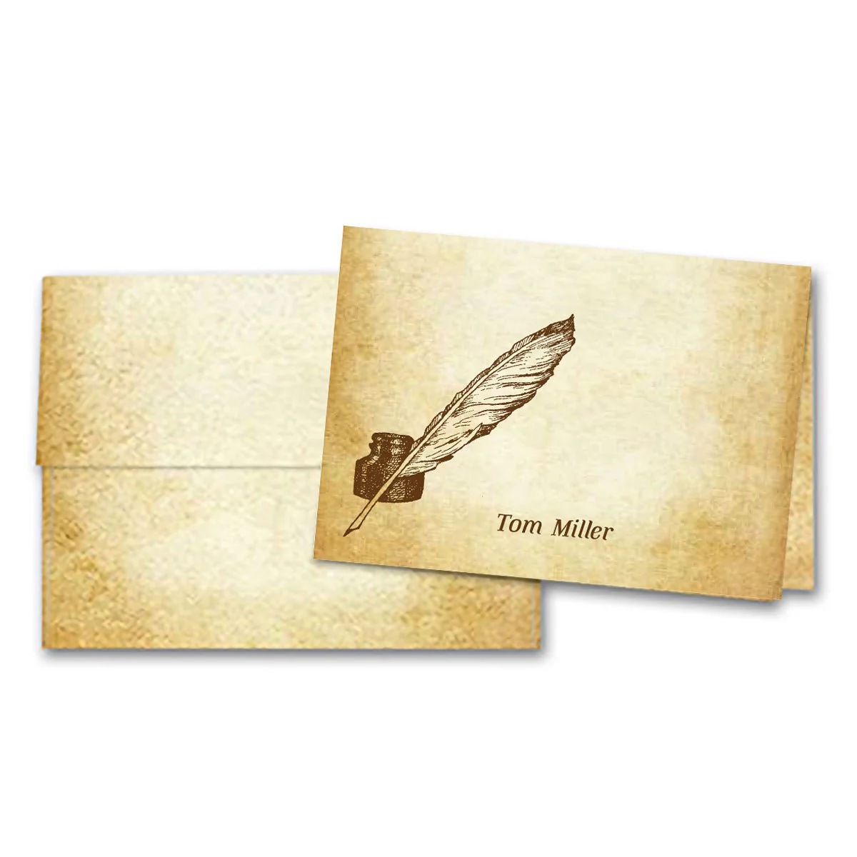 Aged Parchment Printed Note Card Set with Envelopes 8/8 - 8 Designs with Personalization Option - Image 10