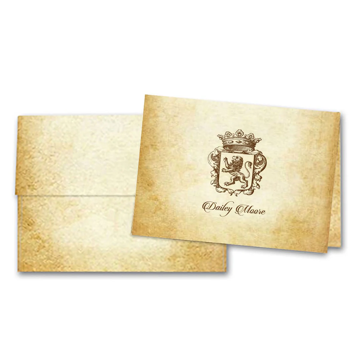 Aged Parchment Printed Note Card Set with Envelopes 8/8 - 8 Designs with Personalization Option - Image 12