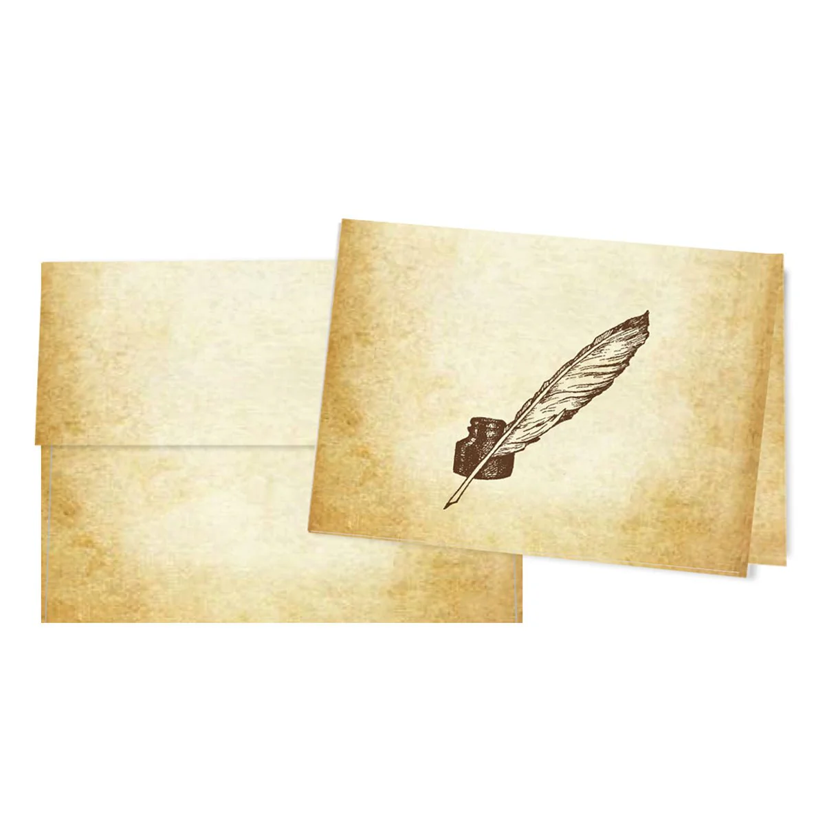 Aged Parchment Printed Note Card Set with Envelopes 8/8 - 8 Designs with Personalization Option - Image 8