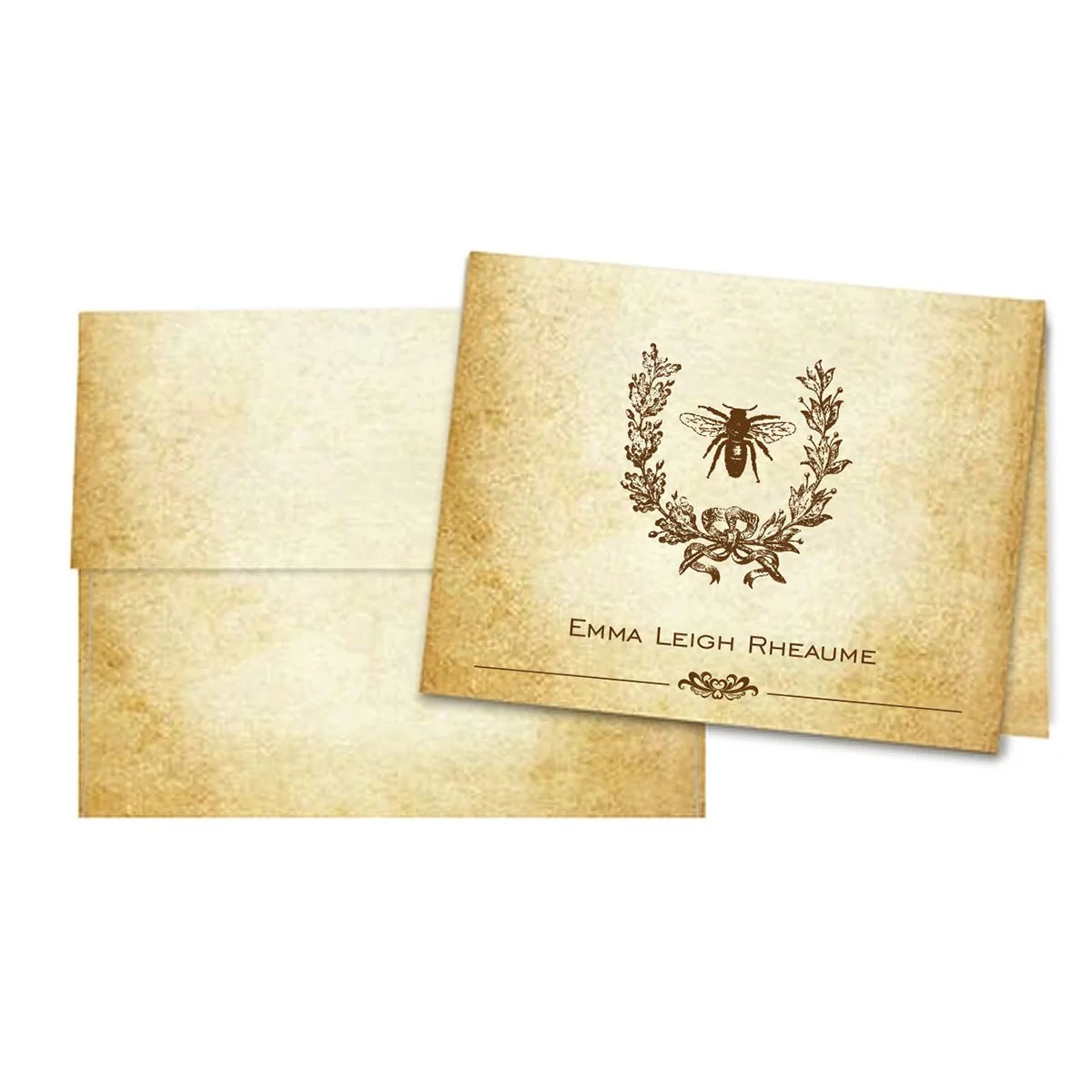 Aged Parchment Printed Note Card Set with Envelopes 8/8 - 8 Designs with Personalization Option - Image 9