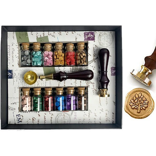 Bead Sealing Wax Starter Kit with Wax Seal Stamp, 12 colors Sealing Wax and Melting Spoon - Image 14