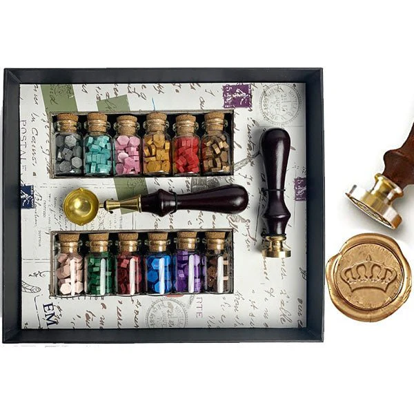 Bead Sealing Wax Starter Kit with Wax Seal Stamp, 12 colors Sealing Wax and Melting Spoon - Image 9