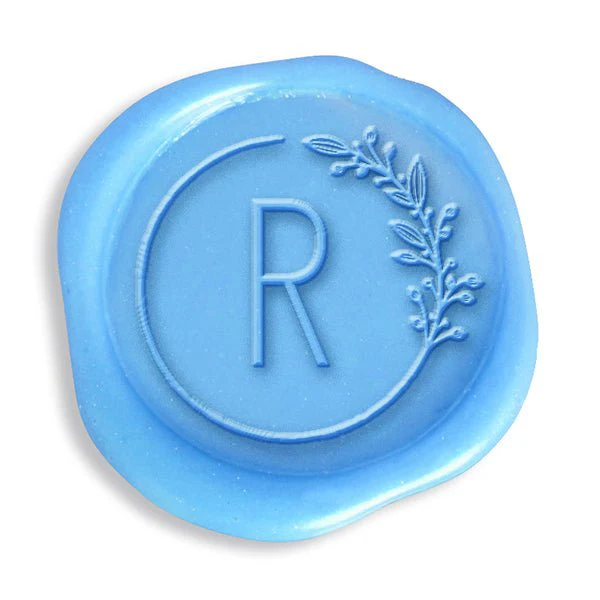 Circle Vine Single Initial Adhesive Wax Seals #8832 Bundle with Stamp - Image 2