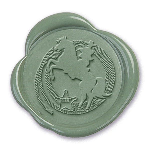 Cowboy and Horse Wax Seal Stamp #6512- USA Handcrafted - Image 2
