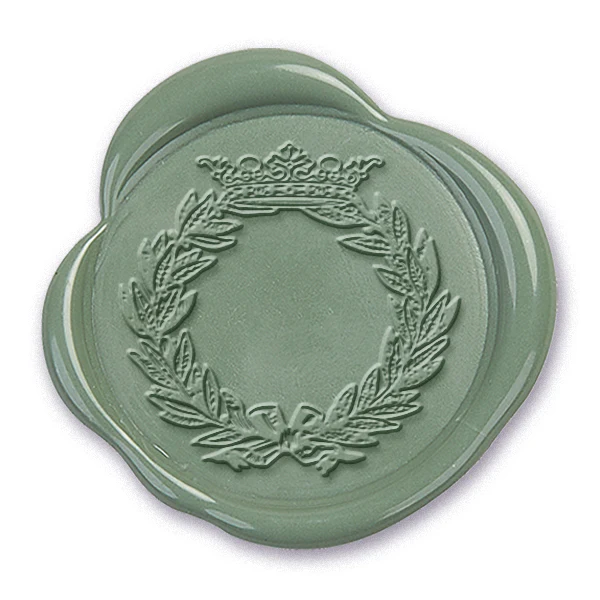 Crown & Wreath Wax Seal Stamp #3148- USA Handcrafted - Image 2