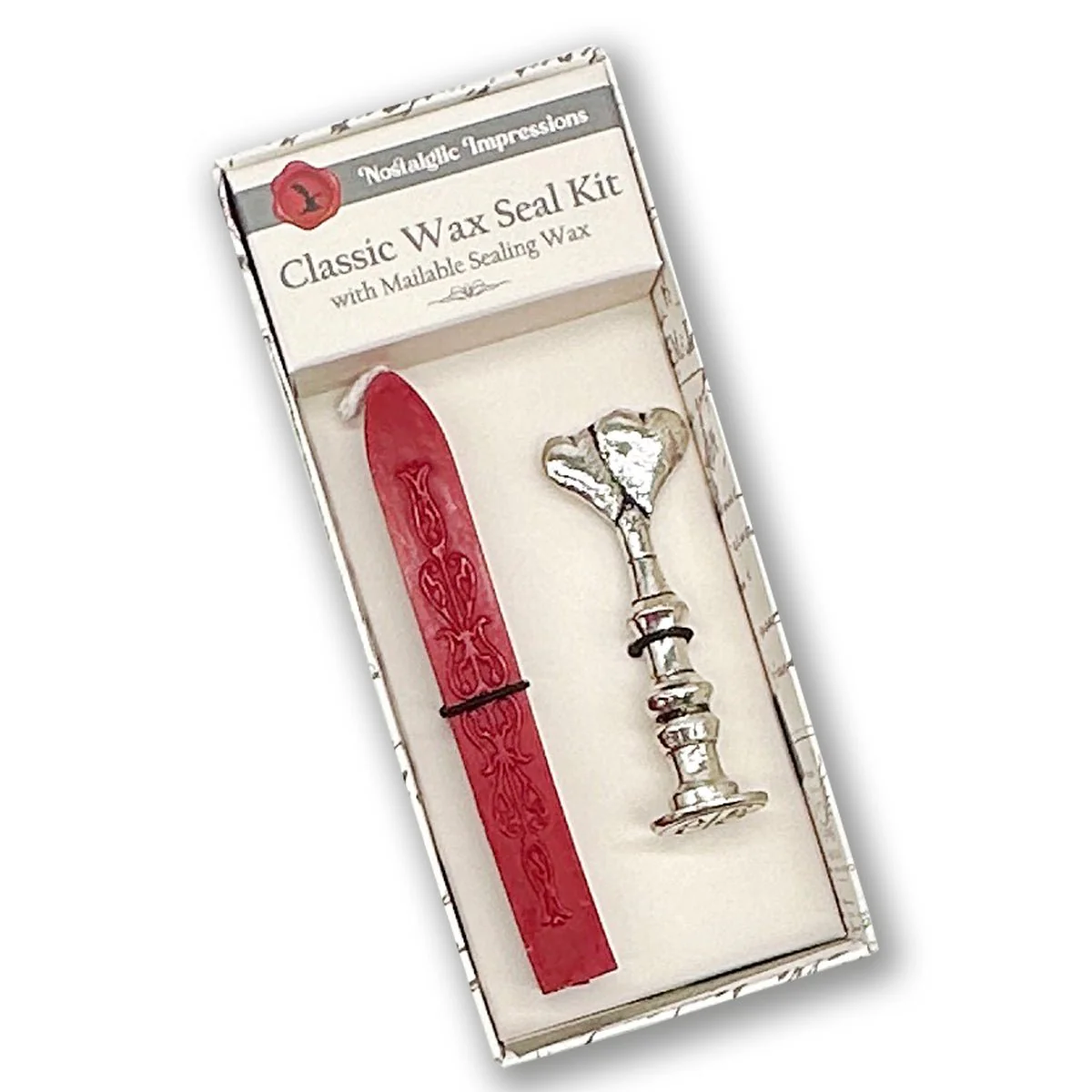 Florentine Heirloom Silver Antiqued Wax Seal Stamps with Twin Heart Handle - Image 2
