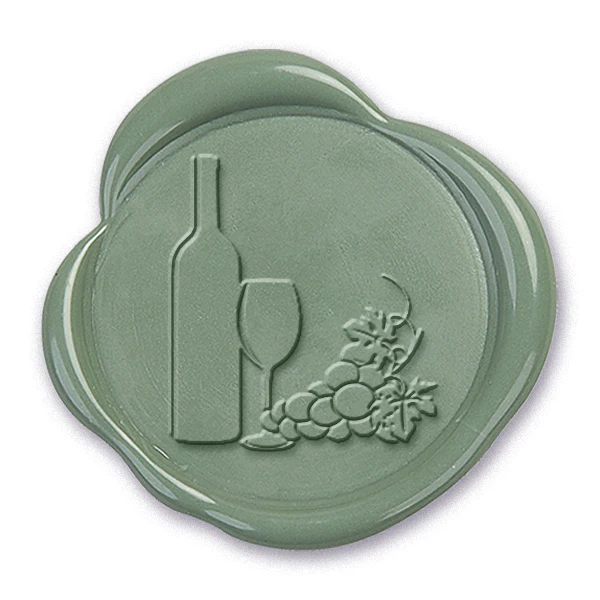 Grapes & Wine Wax Seal Stamp #5013- USA Handcrafted - Image 2