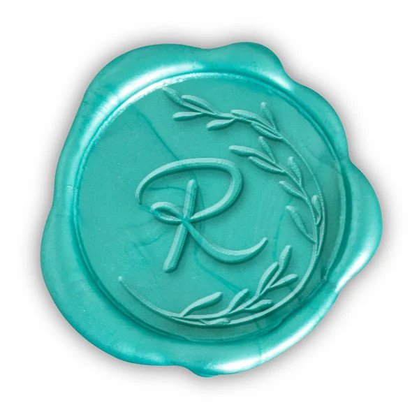 Half Vine Single Initial Adhesive Wax Seals #8826 Bundle with Stamp - Image 2