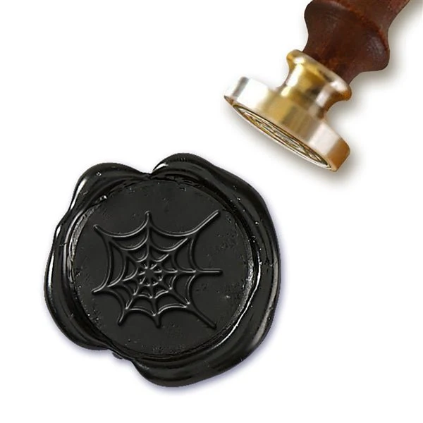 Halloween Spider Web Wax Seal Stamp with Rosewood Handle-#8677CD - Image 2
