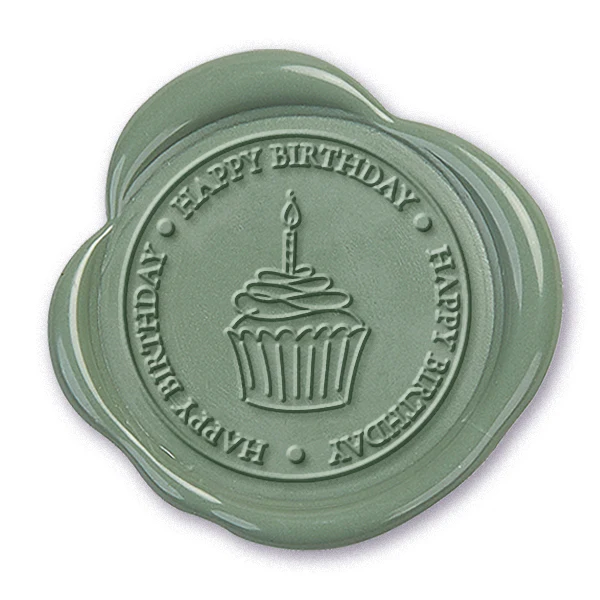 Happy Birthday Cupcake Wax Seal Stamp #8821C- USA Handcrafted - Image 2
