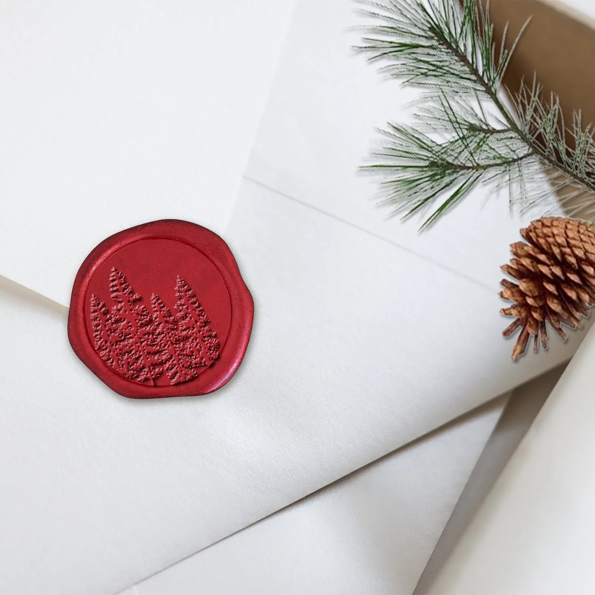 In The Woods Adhesive Christmas Wax Seal Stickers 8PK - Hand Pressed 1 1/4" - Image 15