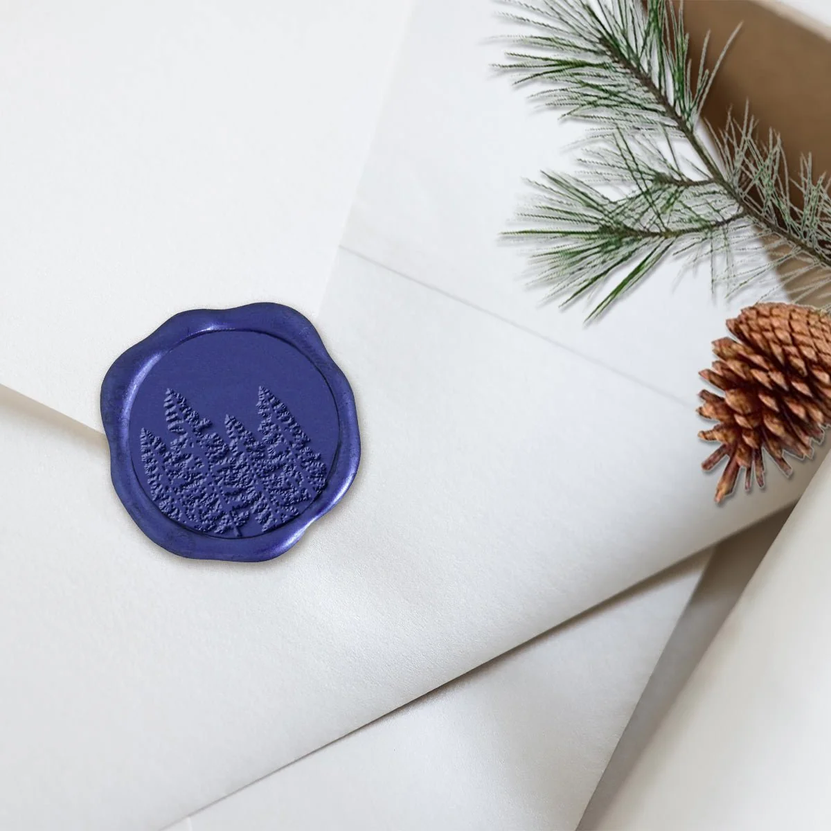 In The Woods Adhesive Christmas Wax Seal Stickers 8PK - Hand Pressed 1 1/4" - Image 18