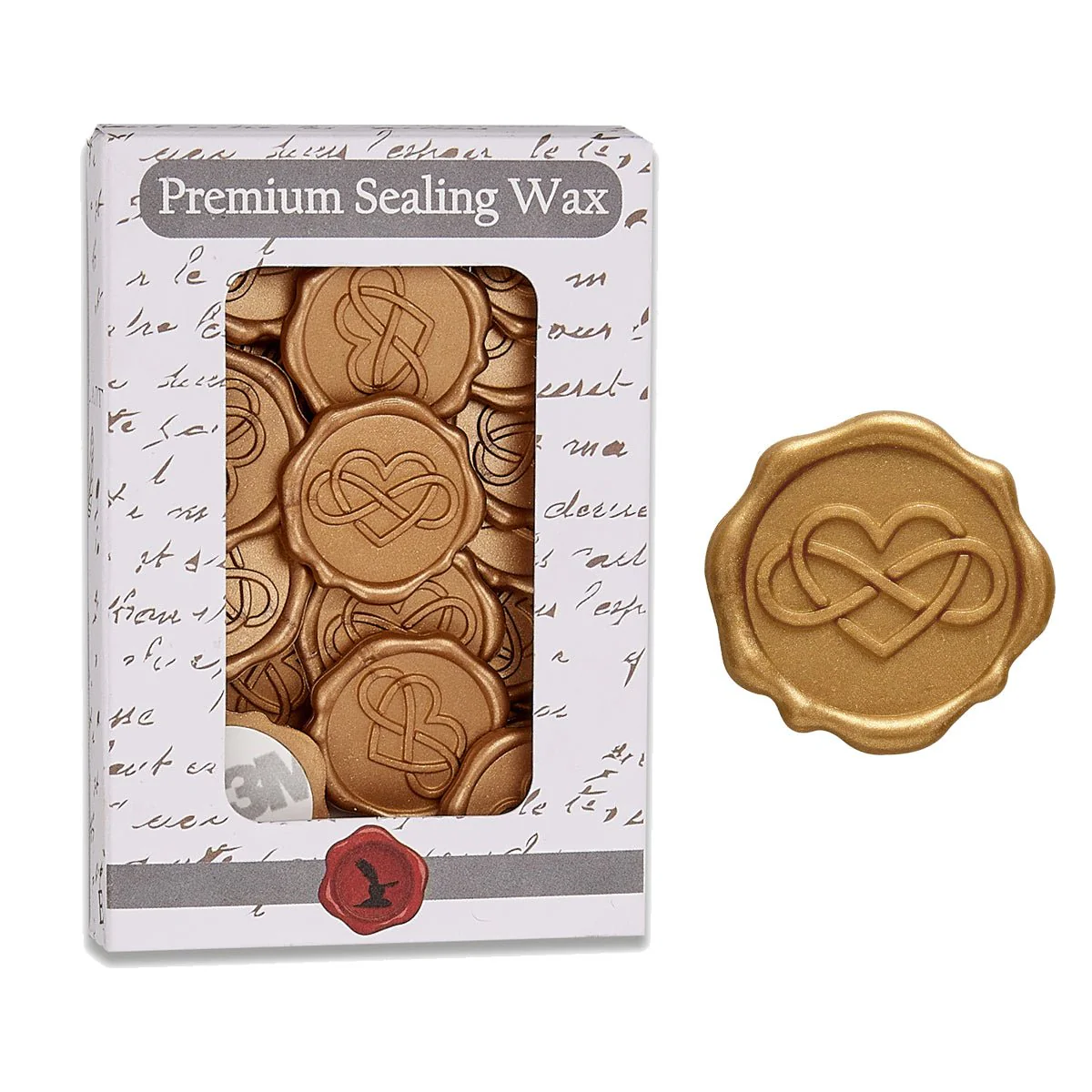 Infinity Heart Adhesive Wax Seal Quick-Ship Stickers 25PK-2 Colors - Image 3