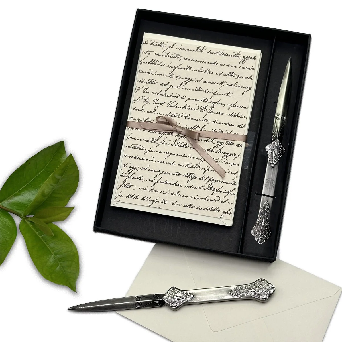 Italian Note Card Gift Set with Antiqued Letter Opener-multi designs - Image 3