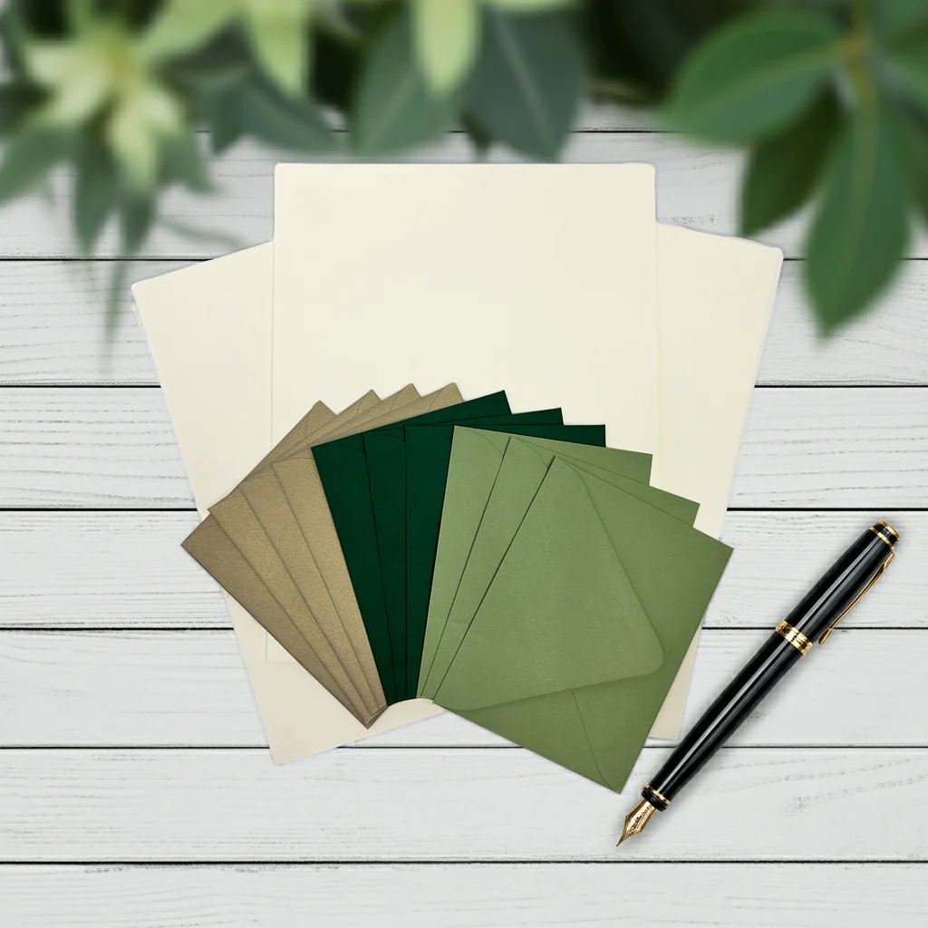 Letterpress Stationery Set with envelopes- 8.5x11- 100% Cotton printable- 20/10-multi-colors - Image 3