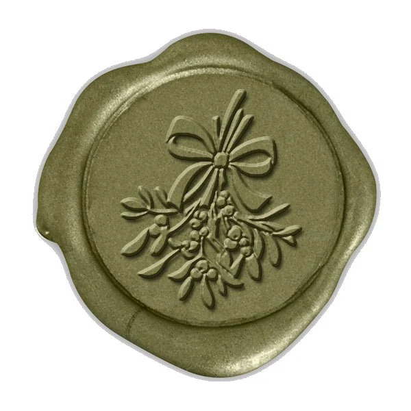 Mistletoe Christmas Wax Seal Stamp with Black Wood Handle #6542 - Image 2