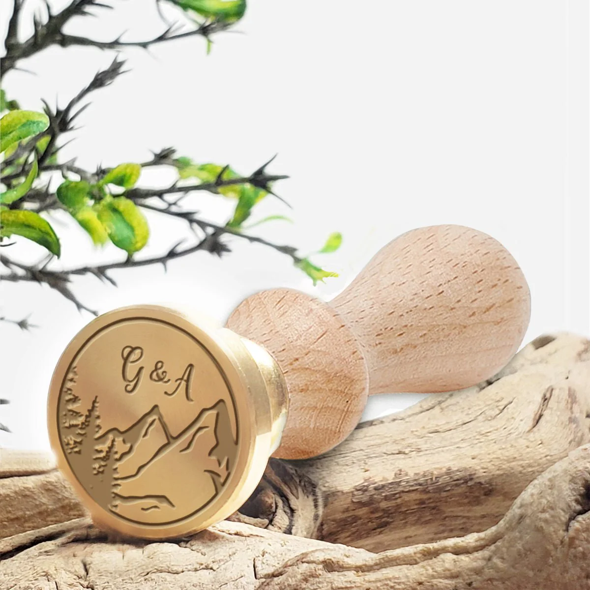Mountain Scene Wedding Custom Wax Seal Stamp 2 letters #2517