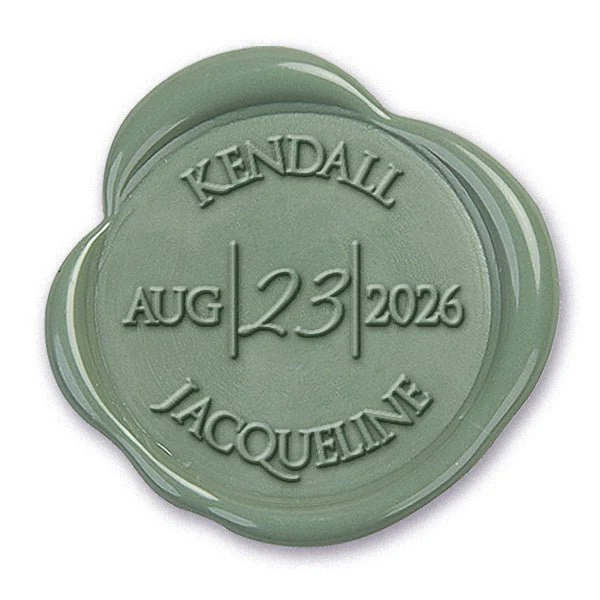 Lucia Wedding Couple Name & Date Custom Wax Seal Stamp #2512 - Image 2