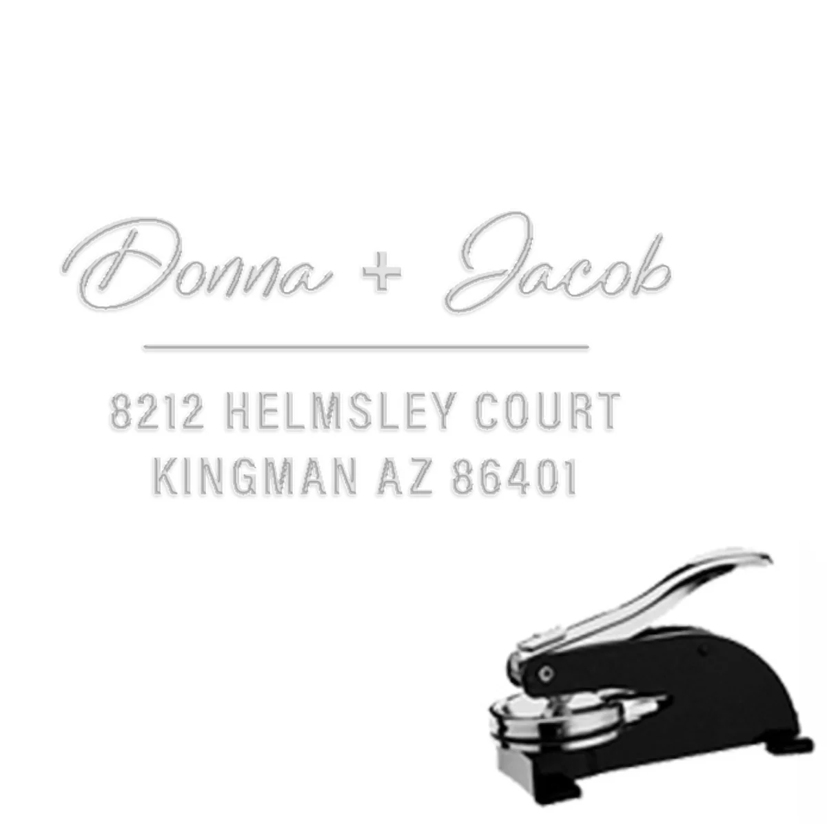 Rectangular Paper Embosser with Name & Address #2100 - 2 x 1" imprint
