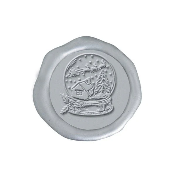 Snow Globe Adhesive Christmas Wax Seal Stickers 8PK - Hand Pressed 1 1/4" - Image 7