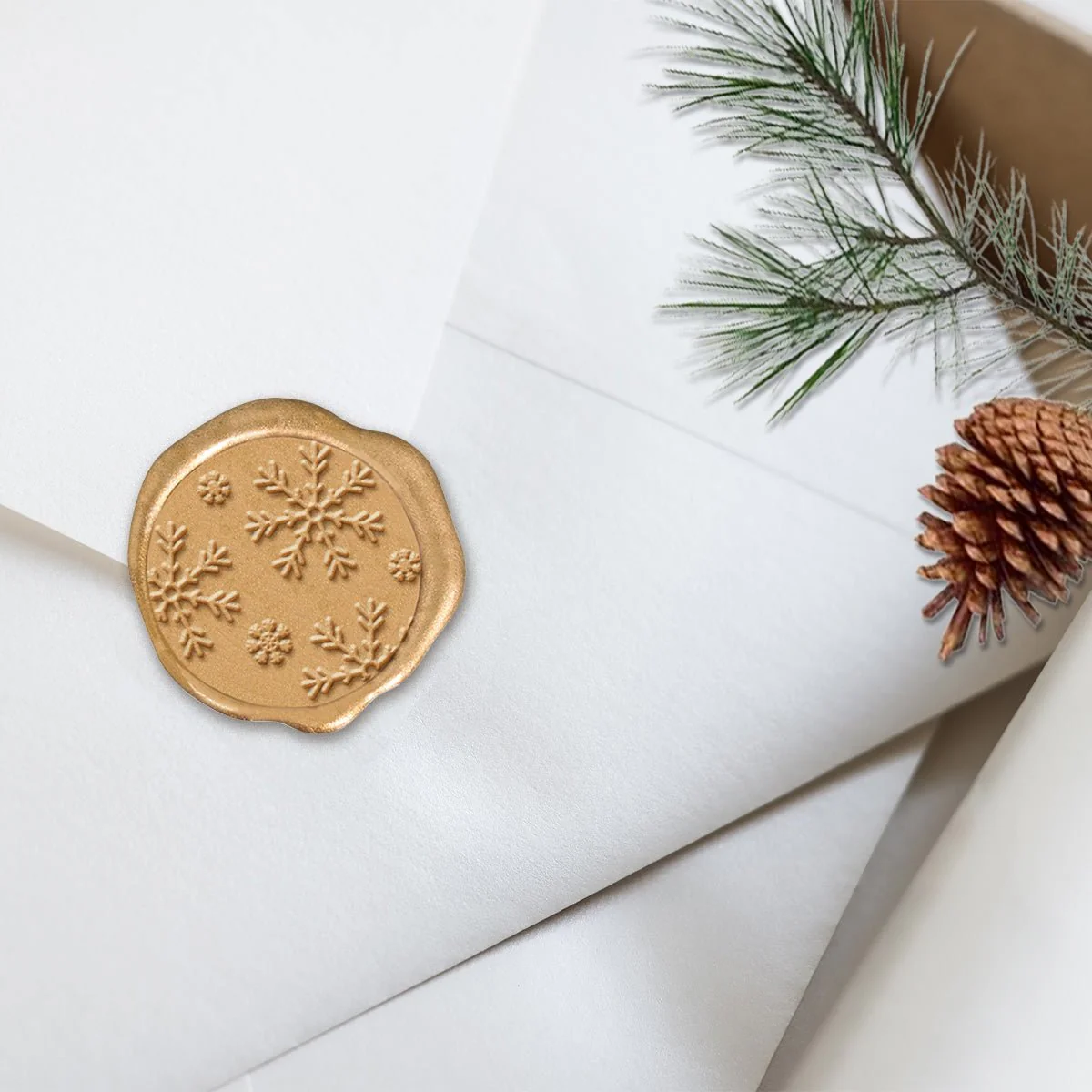 Snowflakes Adhesive Christmas Wax Seal Stickers 8PK - Hand Pressed 1 1/4" - Image 14