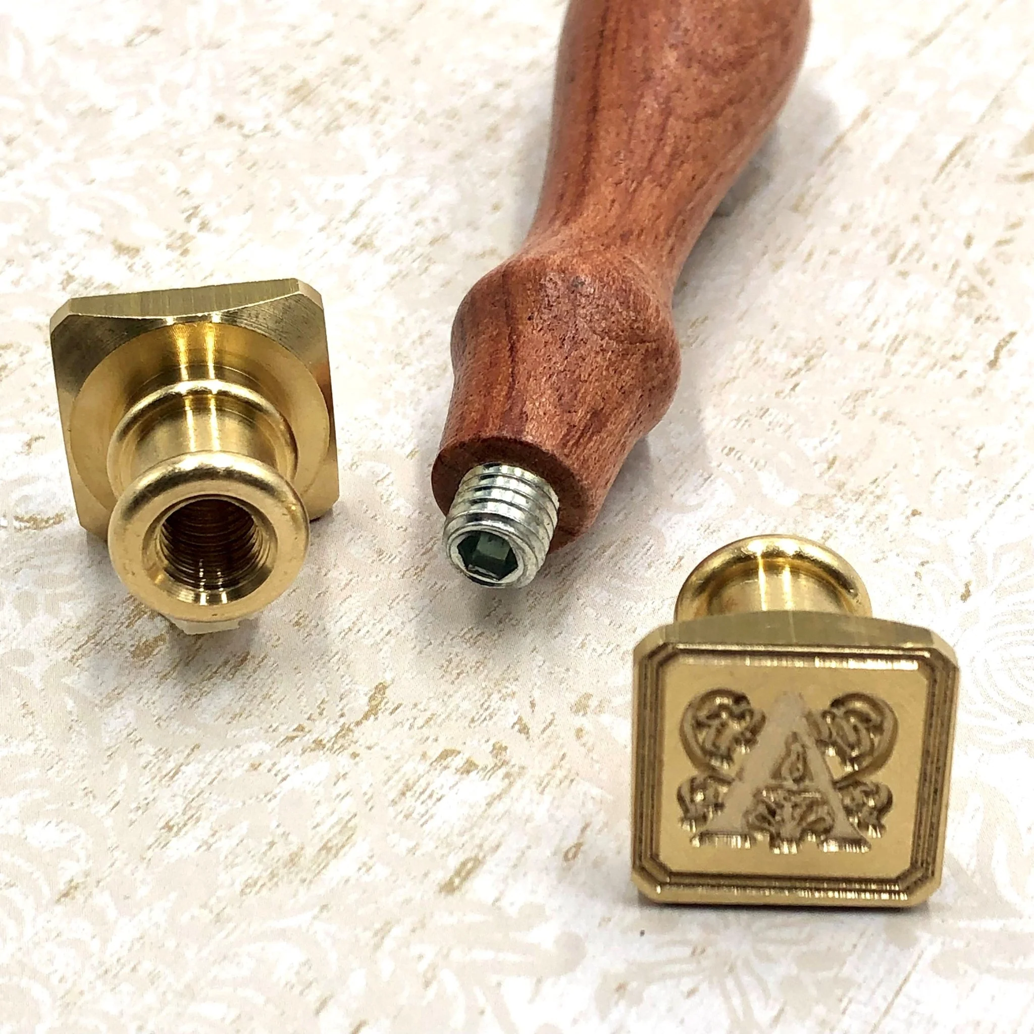 Square 3/4" Brass Initial Dies - no handle - Image 4