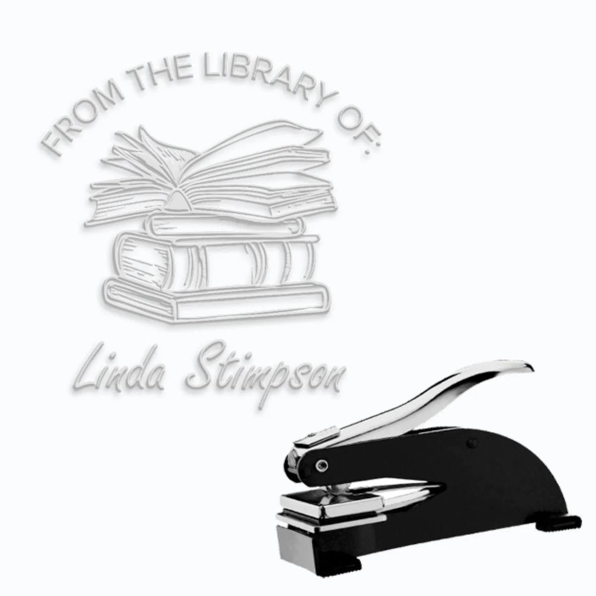 Square Library Paper Embosser #2061 - 1.625" Square imprint