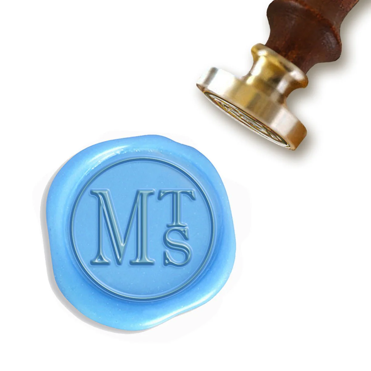 Stacked Monogram Custom Wax Seal Stamp with choice of Handle #8203 - Image 2