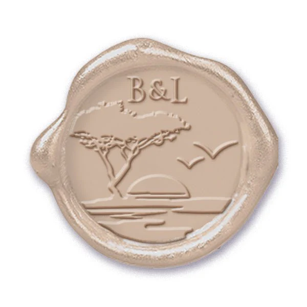 Sunset Custom Wedding Wax Seal Stamp # 2 letters 2518 - Image 2