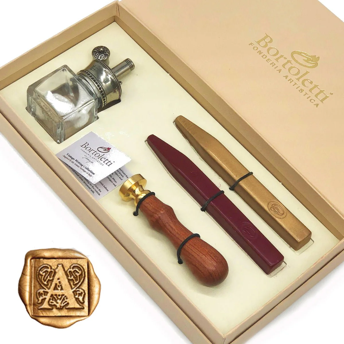 Traditional Wax Seal Kit with Melter Desktop Set by Bortoletti Italy - Image 3