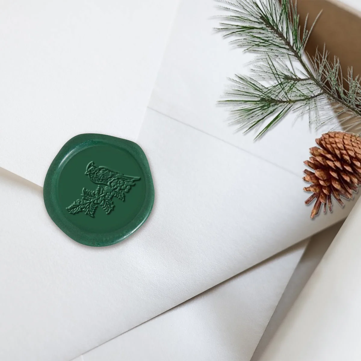 Winter Cardinal Adhesive Christmas Wax Seal Stickers 8PK - Hand Pressed 1 1/4" - Image 17